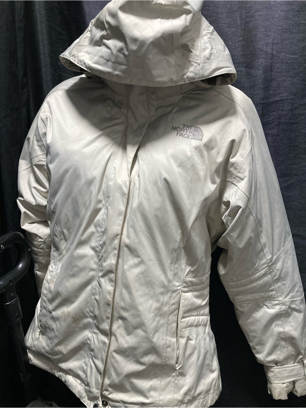 The North Face Women’s Goose Down Hooded Jacket white/ Beige M